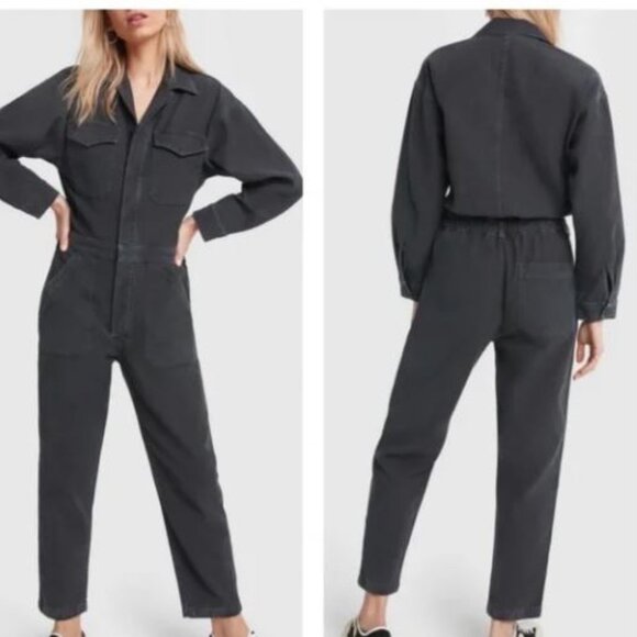 Surplus Citizens of HumanityMarta Utility Denim Jumpsuit Cotton Black Large